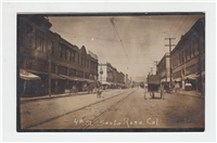 Street View of 4th Street, Santa Rosa, Calif circa 1910 RPPC Real Photo Postcard