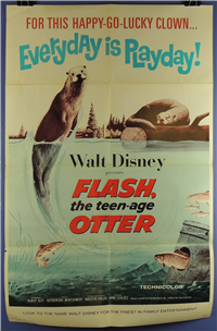 FLASH, THE TEENAGE OTTER   Original American One Sheet   (Disney, 1961)