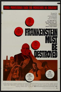 FRANKENSTEIN MUST BE DESTROYED   Original American One Sheet   (Warner Brothers, 1970)