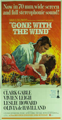 GONE WITH THE WIND   Re-Release American Three Sheet   (MGM, 1974)