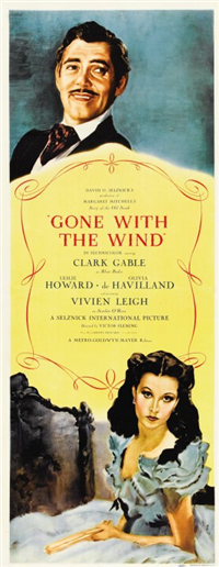 GONE WITH THE WIND   Re-Release American Insert   (MGM, 1974)
