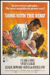 GONE WITH THE WIND   Re-Release American One Sheet   (MGM, 1967)