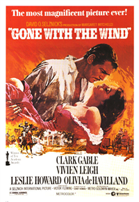 GONE WITH THE WIND   Re-Release American One Sheet   (MGM, 1968)