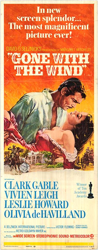 GONE WITH THE WIND   Re-Release American Insert   (MGM, 1968)