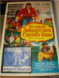 THE GREAT ADVENTURES OF CAPTAIN KIDD   Original American One Sheet   (Columbia, 1953)