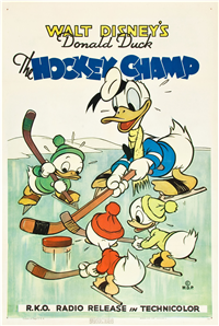 THE HOCKEY CHAMP   Original American One Sheet   (RKO/Disney, 1939)