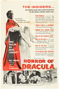 HORROR OF DRACULA   Original American One Sheet   (Universal, 1958)