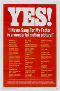 I NEVER SANG FOR MY FATHER   Original American One Sheet Review Style   (Columbia, 1970)