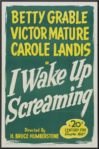 I WAKE UP SCREAMING   Re-Release American One Sheet   (20th Century Fox, 1948)