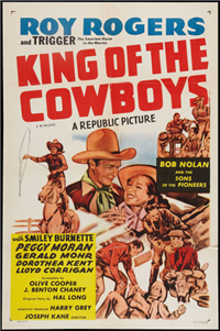 KING OF THE COWBOYS   Re-Release American One Sheet   (Republic, 1955)