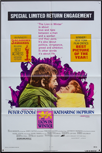 THE LION IN WINTER   Re-Release American One Sheet   (Avco/Embassy, 1975)