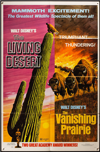 LIVING DESERT AND VANISHING PRAIRIE   Re-Release American One Sheet   (Disney, 1971)