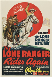 THE LONE RANGER RIDES AGAIN   Original American One Sheet Chapter 1   (Republic, 1939)