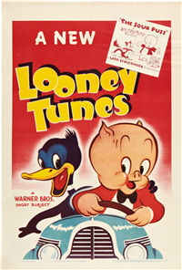 LOONEY TUNES STOCK   Original American One Sheet   (Vitaphone Short Subject, 1940)
