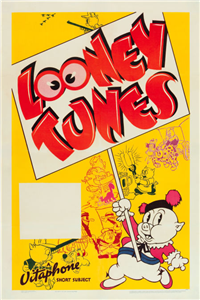 LOONEY TUNES STOCK   Original American One Sheet   (Vitaphone Short Subject, 1937)