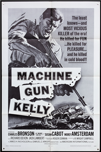 MACHINE GUN KELLY  Re-Release Original American One Sheet   (AIP, 1958)