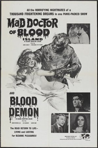 MAD DOCTOR OF BLOOD ISLAND AND BLOOD DEMON   Original American One Sheet   (Hemisphere, 1969)
