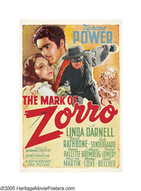 THE MARK OF ZORRO   Original American One Sheet   (20th Century Fox, 1940)