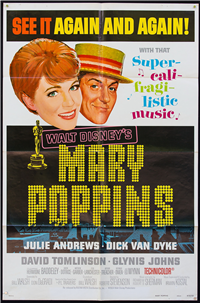 MARY POPPINS   Re-Release American One Sheet   (Disney, 1973)