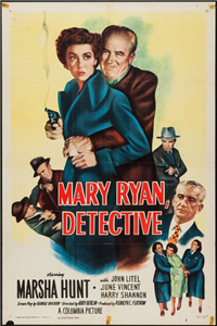 MARY RYAN, DETECTIVE   Original American One Sheet   (Columbia, 1950)