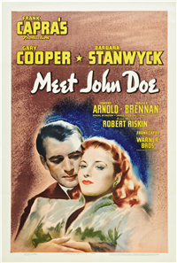 MEET JOHN DOE   Original American One Sheet   (Warner Brothers, 1941)