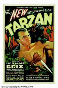 THE NEW ADVENTURES OF TARZAN   Original American One Sheet   (Dearholt-Stout and Cohen, 1935)