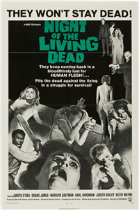 NIGHT OF THE LIVING DEAD   Original American Half Sheet   (Continental, 1968)