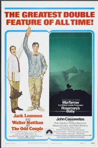ODD COUPLE AND ROSEMARY'S BABY   Re-Release American One Sheet   (Paramount, 1969)