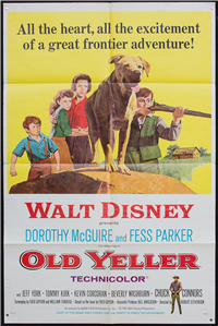 OLD YELLER   Re-Release American One Sheet   (Walt Disney, 1965)
