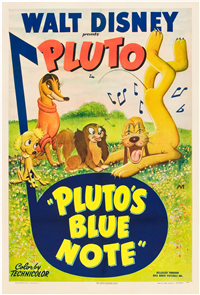 PLUTO'S BLUE NOTE   Original American One Sheet   (RKO/Disney, 1947)