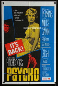 PSYCHO   Re-Release American One Sheet   (Paramount, 1965)