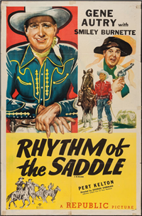 RHYTHM OF THE SADDLE   Re-Release American One Sheet   (Republic, 1944)