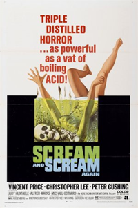 SCREAM AND SCREAM AGAIN   Original American One Sheet   (AIP, 1970)