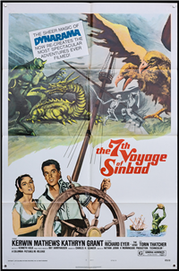 THE 7TH VOYAGE OF SINBAD   Re-Release American One Sheet Style B   (Columbia, 1975)