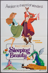 SLEEPING BEAUTY Re-Release American Style B One Sheet  (Buena Vista Disney), 1970)