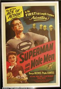 SUPERMAN AND THE MOLE MEN   Original American One Sheet   (Lippert, 1951)