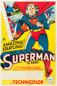SUPERMAN IS HERE!   Original American One Sheet   (Paramount, 1941)