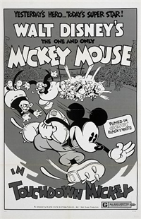 TOUCHDOWN MICKEY   Re-Release American One Sheet   (Buena Vista (Disney), 1974)