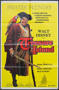 TREASURE ISLAND   Re-Release American One Sheet   (RKO/Disney, 1975)