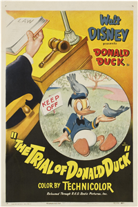 THE TRIAL OF DONALD DUCK   Original American One Sheet   (RKO/Disney, 1948)