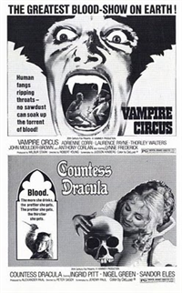 VAMPIRE CIRCUS AND COUNTESS DRACULA   Original American One Sheet   (20th Century Fox, 1972)