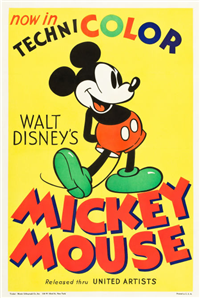 WALT DISNEY'S MICKEY MOUSE CARTOON   Original American One Sheet   (United Artists/Disney, 1935)