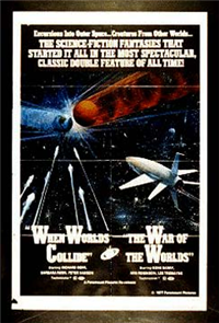 WAR OF THE WORLDS AND WHEN WORLDS COLLIDE   Re-Release American One Sheet   (Paramount, 1977)