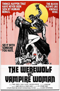 THE WEREWOLF VS. THE VAMPIRE WOMAN   Original American One Sheet   (Plate-Ellman, 1970)
