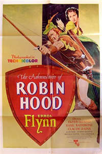 THE ADVENTURES OF ROBIN HOOD   Re-Release American One Sheet   (United Artists, 1976)