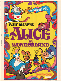ALICE IN WONDERLAND   Re-Release American One Sheet   (Disney, 1981)
