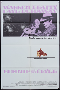 BONNIE AND CLYDE  Original American One Sheet   (Warner Brothers, 1967)