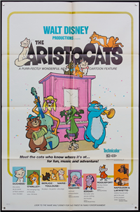 THE ARISTOCATS Original American One Sheet   (Buena Vista, 1971)