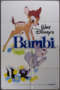 BAMBI   Re-Release American One Sheet   (Disney, 1982)