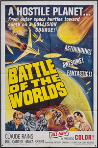 BATTLE OF THE WORLDS   Original American One Sheet   (Topaz, 1963)